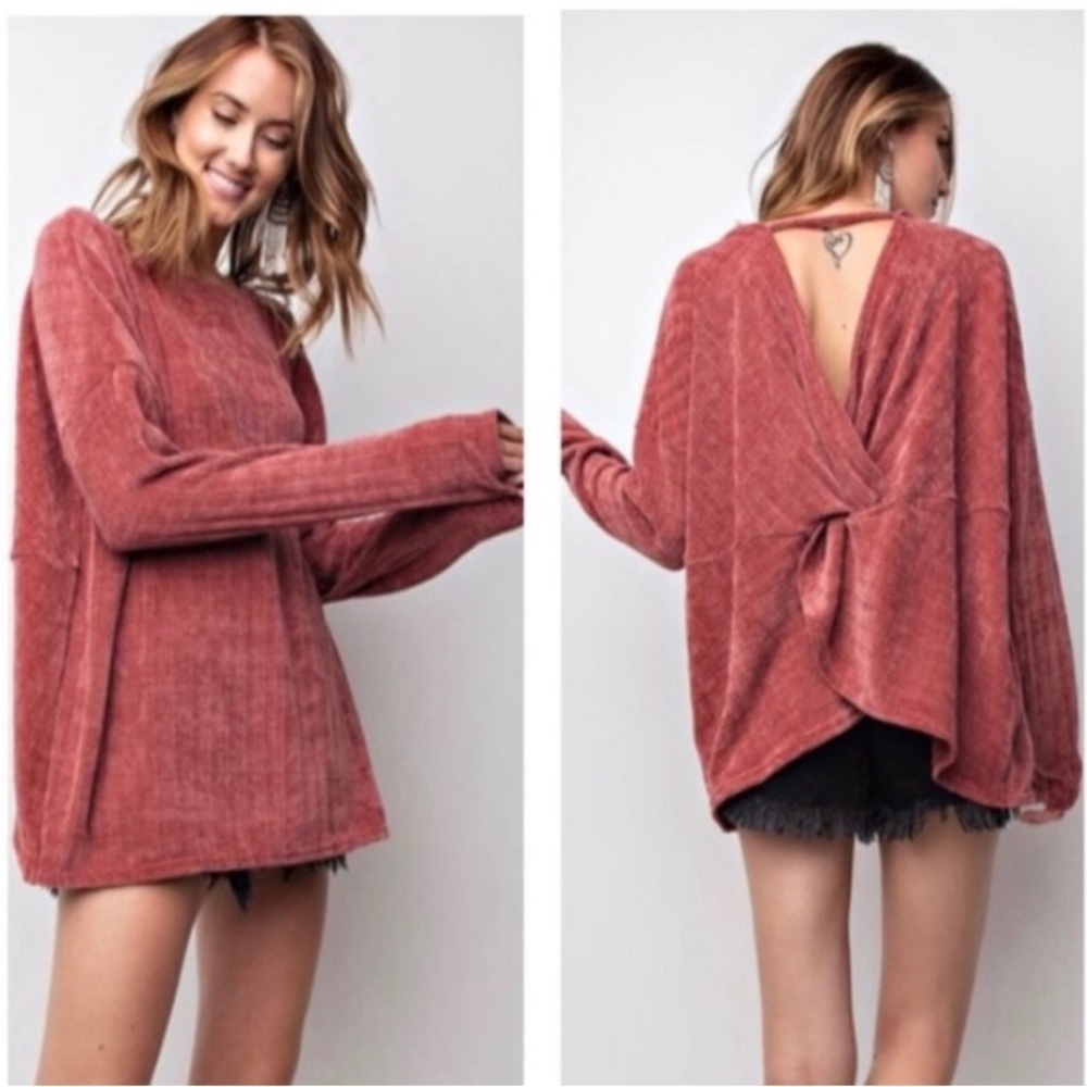 15  Easel Open Back Knit Sweater size S